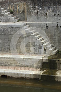 The stairs of a dry dock at the harbour