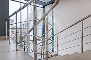 stairs emergency and evacuation exit stair in up ladder in a new office building