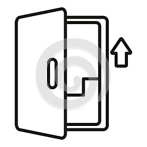 Stairs exit icon outline vector. Alarm fire