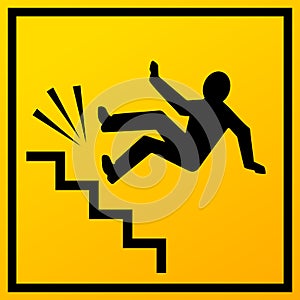 Stairs fall vector sign