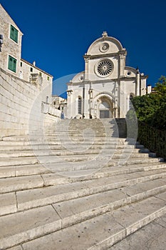 Stairs in front of the St.James cathedral