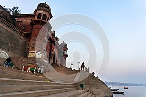 Stairs of Ghat a place for cremation of corpses