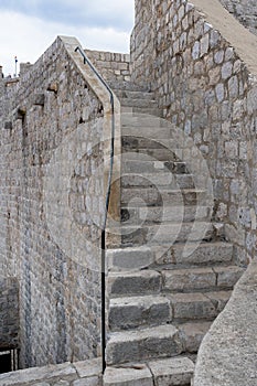 Stairs that go to security tower in Dubrovnik old Town