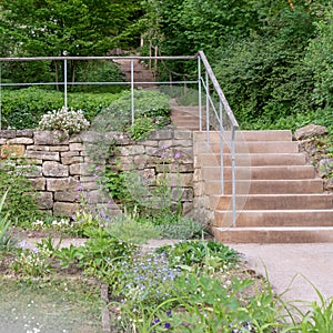 Stairs in Goethe`s garden in Weimar