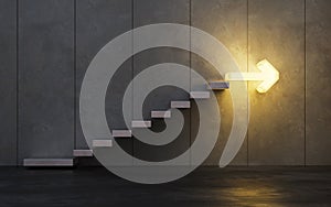 Stairs going  upward, 3d render