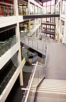 Stairs and hallways in university building photo