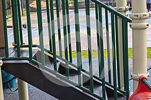 stairs and handrails from the children& x27;s play area in the park