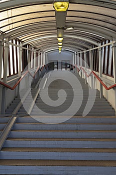 Stairs in handrails and a wheelchair ramp vertical orientation