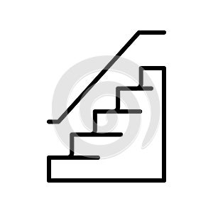 Stairs icon vector isolated on white background, Stairs sign , line and outline elements in linear style