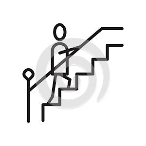 Stairs icon vector isolated on white background, Stairs sign , linear symbol and stroke design elements in outline style