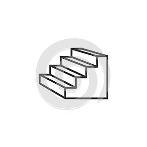 Stairs icon. vector line illustration