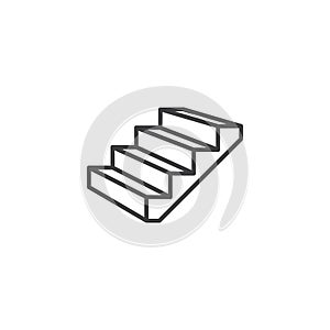 Stairs icon. vector line illustration