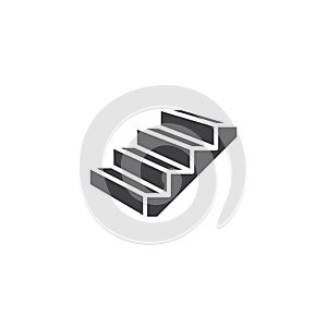 Stairs icon. vector line illustration