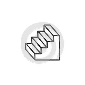 Stairs icon. vector line illustration