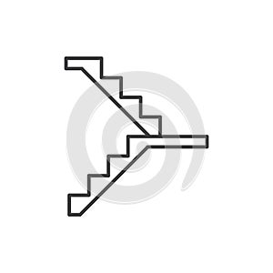 Stairs icon. vector line illustration