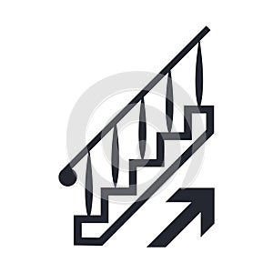 Stairs icon vector sign and symbol isolated on white background