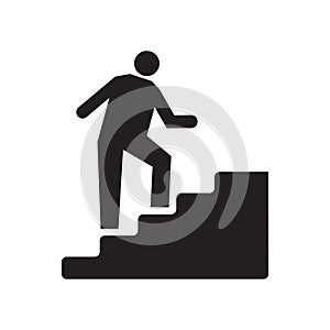 Stairs icon vector sign and symbol isolated on white background, Stairs logo concept