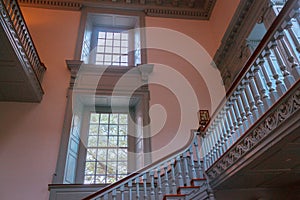 Stairs inside of Independence Hall in Philadelphia Pennsylvania