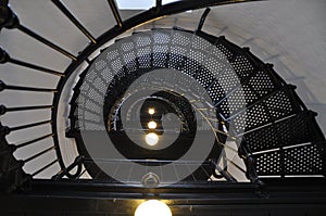 Stairs inside a lighthouse