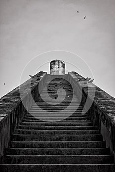 The stairs at Jantar Mantar in Delhi, India