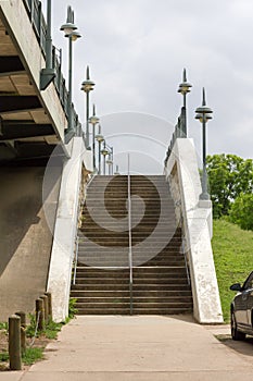 Stairs and lamp posts