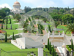 Stairs leading to Bahai temple