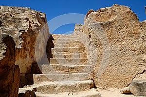 Stairs leading to catacombs of tombs of the Kings, Cyprus