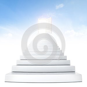 Stairs leading to open door