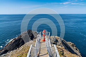 Stairs leading to the signal light on the most southwesterly point of Ireland at Mzen Head in County Cork