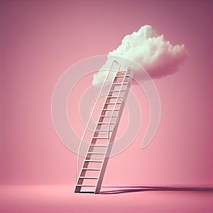 Stairs leading up to a white fluffy cloud