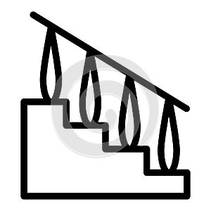 Stairs line icon. Staircase vector illustration isolated on white. Staircase with railings outline style design