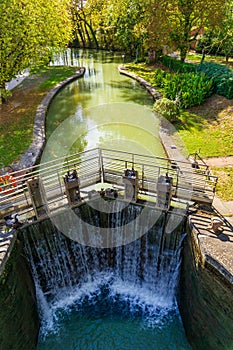 Stairs locked on Midi Canal