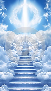 Stairs made of clouds to heaven Stairway