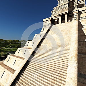 The stairs of Mayan temple 3d rendering