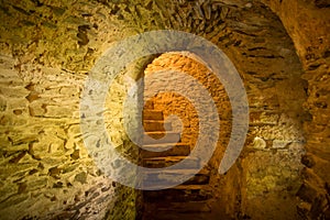 Stairs in medieval cellar