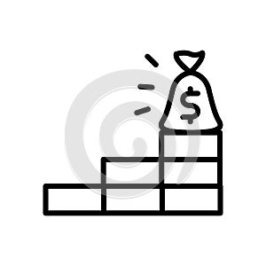 Stairs, money bag, dollar icon. Simple line, outline vector elements of success for ui and ux, website or mobile application