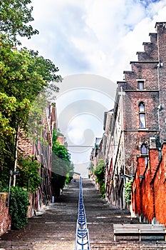 Stairs of Montagne de Beuren in Liege - Belgium