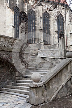 Stairs near the catholic cathedral