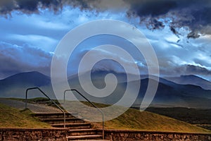 Stairs near Commando Memorial and Nevis Range, Scotland