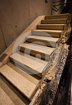 Stairs at the newly opened 9/11 Memorial at Ground Zero,NYC
