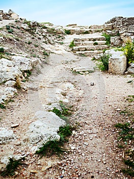 Stairs old ancient temple