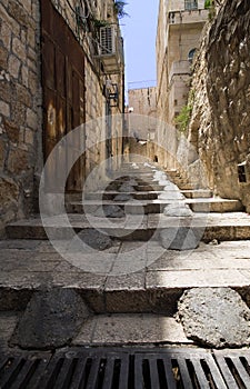 Stairs in the old city of Jerusalem