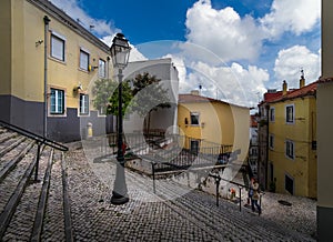 Stairs of the old Lisbon. Portugal.