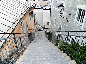 Stairs in the old town of Salzburg.