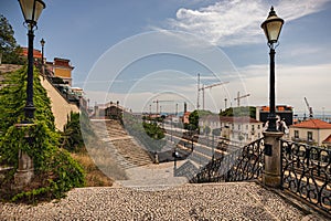 Stairs from one of the many viewpoints in AlcÃ¢ntara