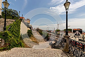 Stairs from one of the many viewpoints in AlcÃ¢ntara