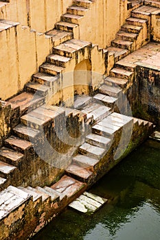 Stairs of Panna Meena ka Kund stepwell in Jaipur, Rajasthan, India photo