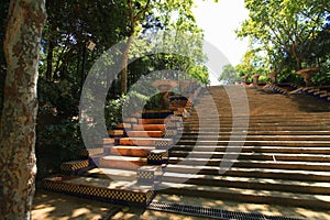 Stairs on Passeig de jean forestier, Montjuic, Barcelona