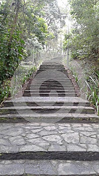 Stairs in Penhasco Dois Irmaos Park Rio de Janeiro Brazil. photo