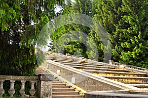 Stairs in the Petergof Park, St. Petersburg, Russia